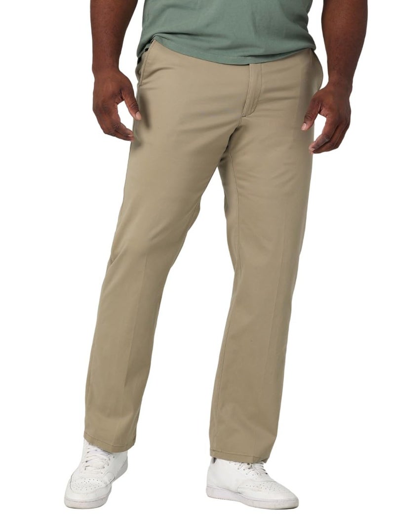 Lee Men's Big & Tall Extreme Motion Flat Front Regular Straight Pant Original Khaki 48W x 28L - Image 1